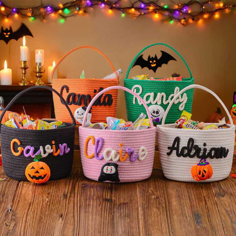Custom Halloween Treat Bag with Name – Trick or Treat Basket