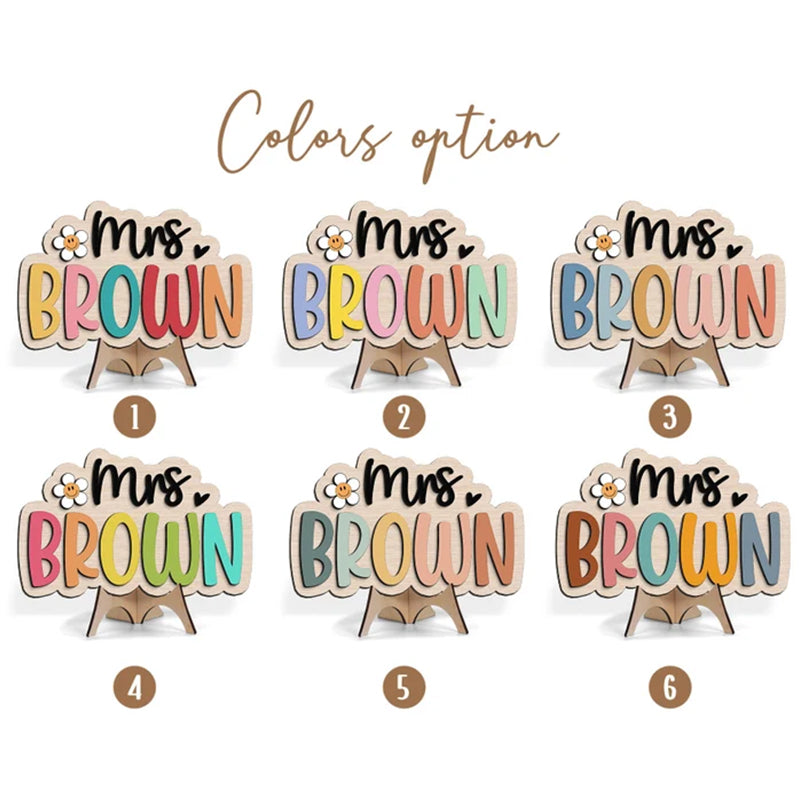 Personalized Teacher Name Sign, Teacher Appreciation Gifts, Custom Teacher Desk Sign