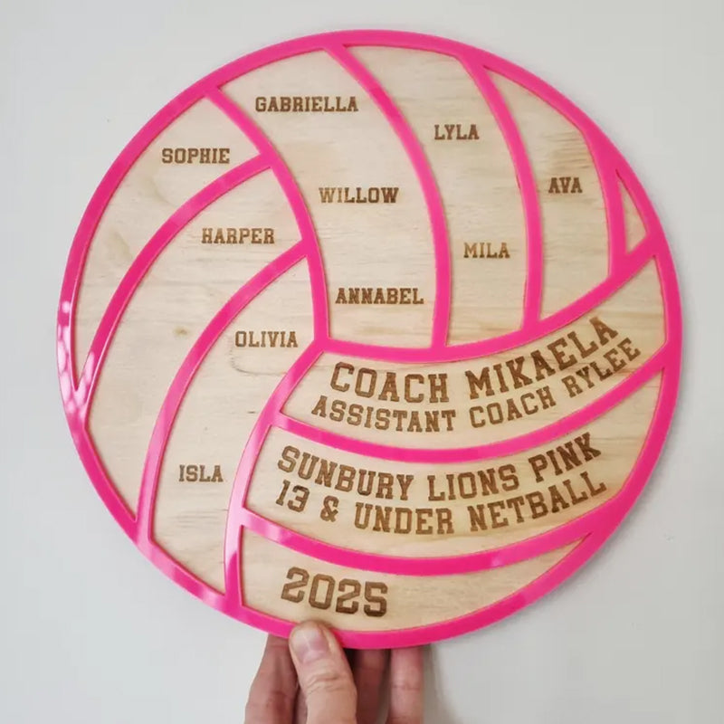 Personalised Netball Coach Plaque, Custom Netball Gift