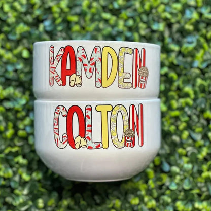 Personalized Popcorn Bowl | Custom Family Snack Bow