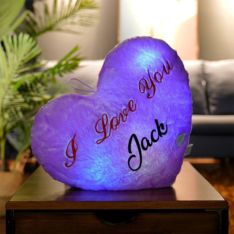 Light Up Heart Plush Pillow, Heart Toy with Colorful Lights