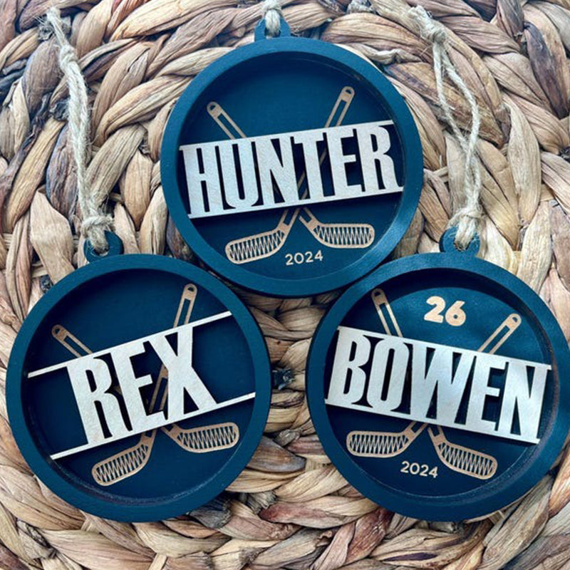 Personalized Hockey Puck Christmas Ornament
