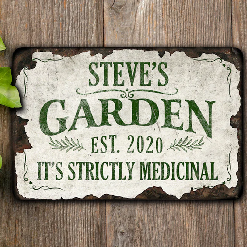Custom Metal Garden Sign: Rustic Personalized Outdoor Decor