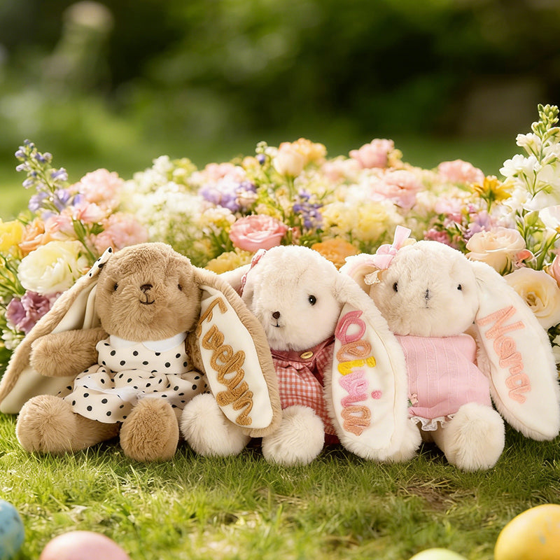Custom Name Easter Bunny Plushies | Easter Gifts | Plush Bunny with Name