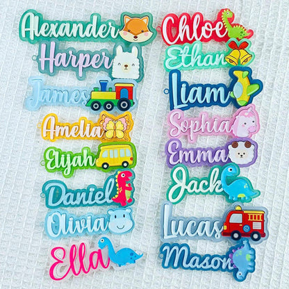 Personalized Acrylic Name Tag: Backpack Keychain