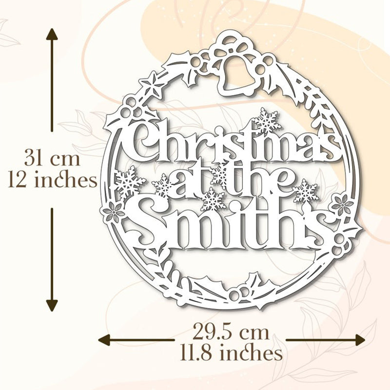 Personalised Christmas Wreath Sign