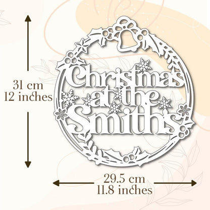 Personalised Christmas Wreath Sign