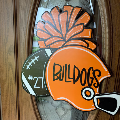 Hand Painted Custom Personalized Football Cheerleader Game Day Door Hanger