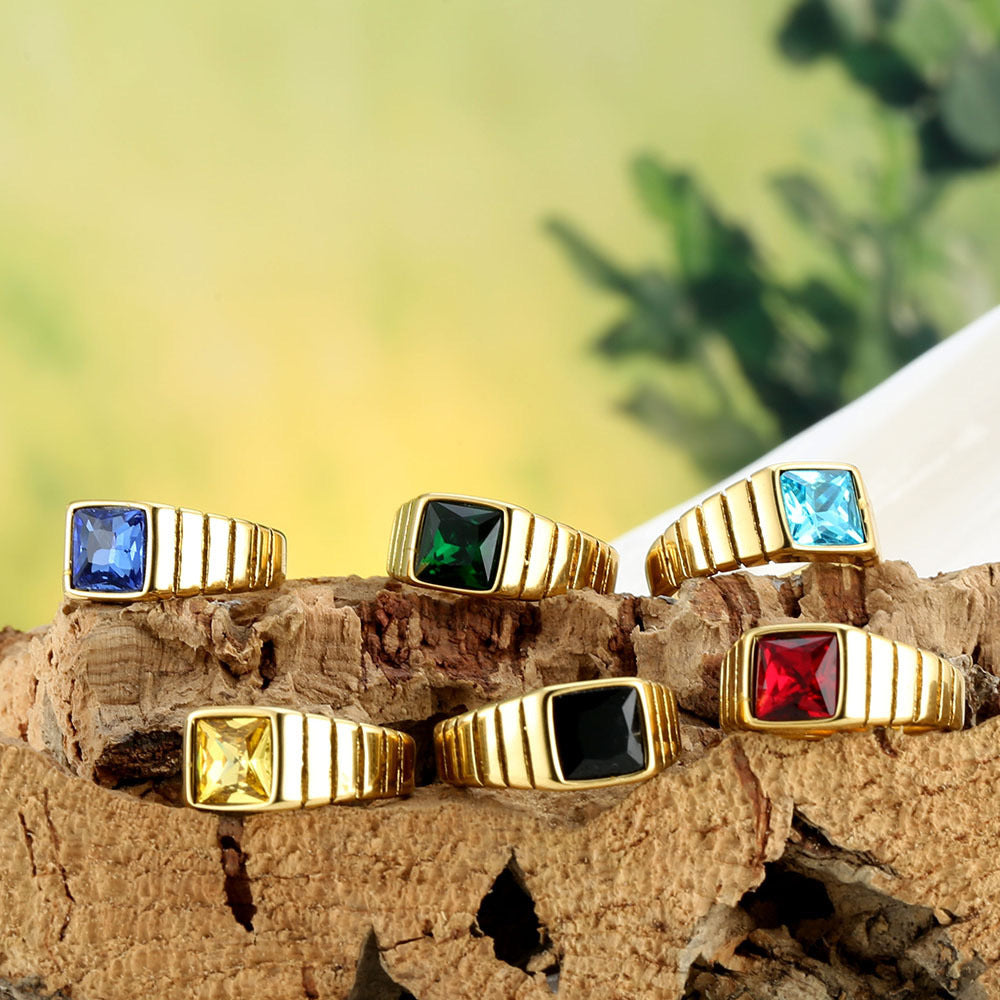 Handmade Mens Ring-Emerald Mens Ring