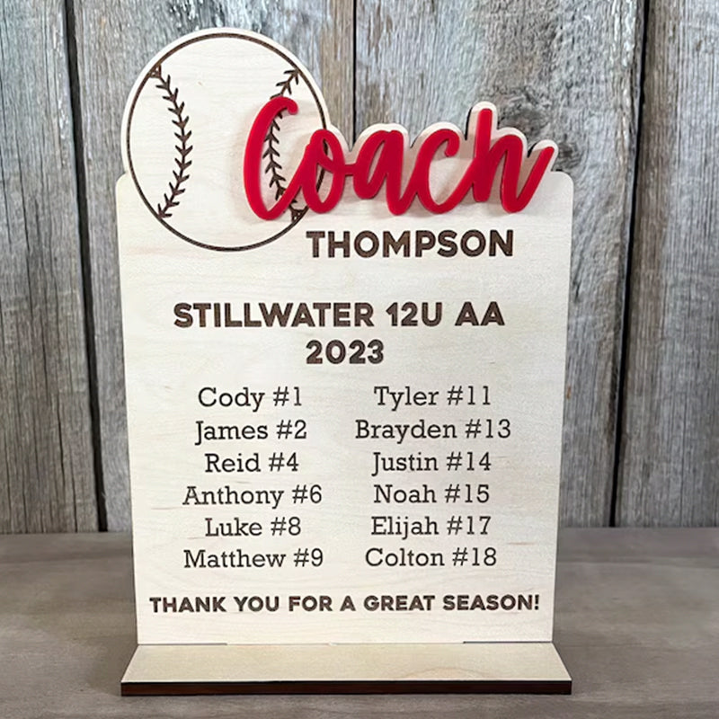 End of Season Coaches Gift, Personalized Coaches Plaque