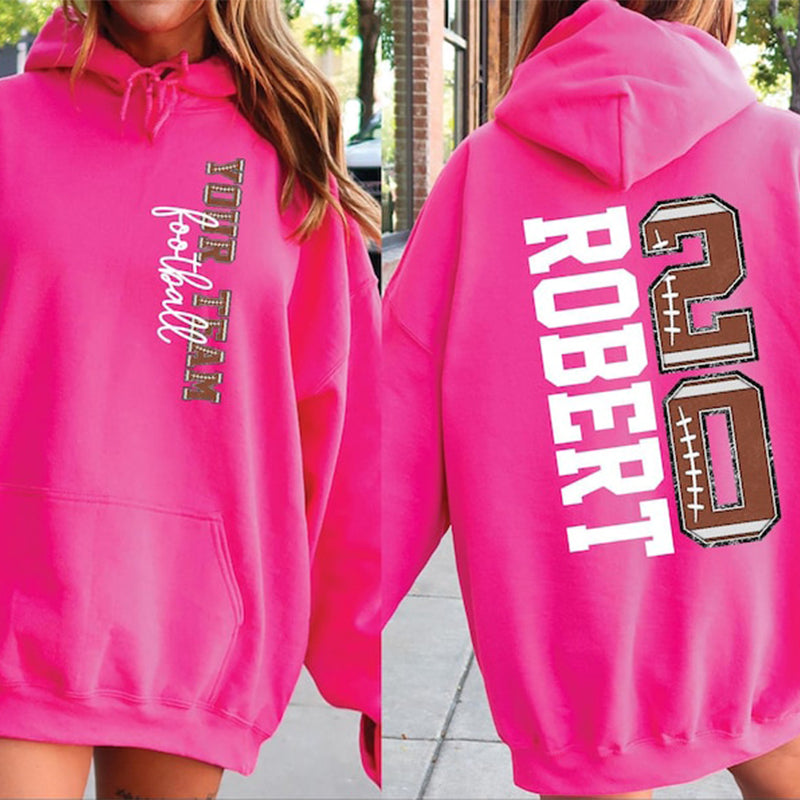 Football Mascot Name Sweatshirt With Kids Name & Number
