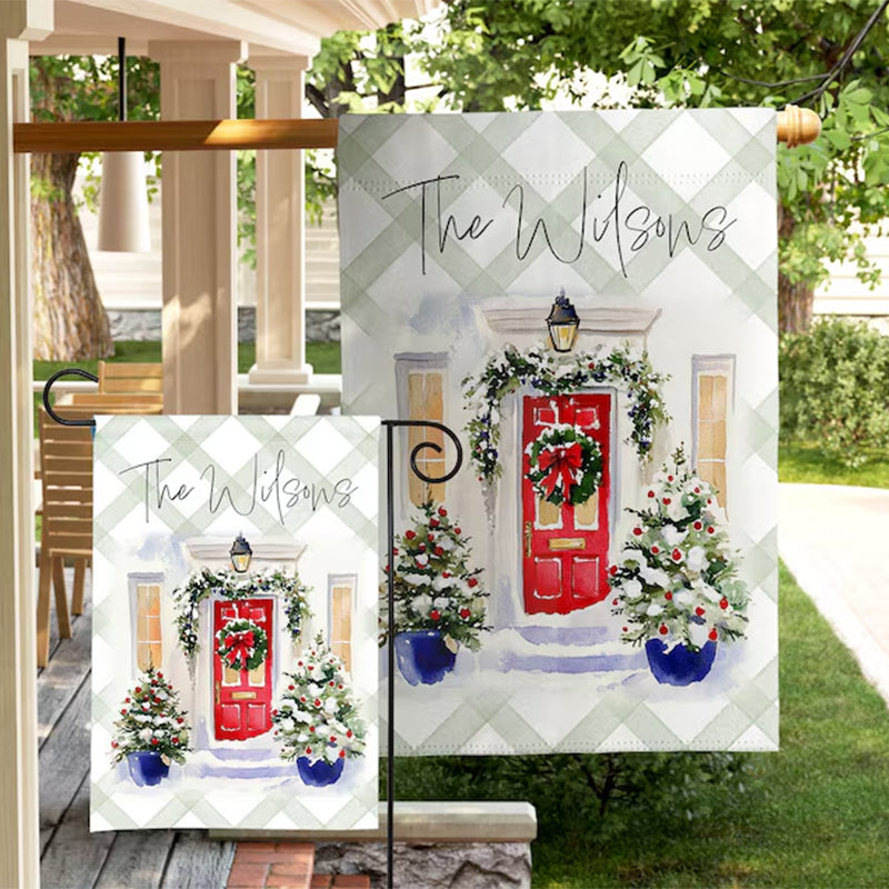 Custom Christmas Front Door Yard Welcome Home Sign Display Garden Flag