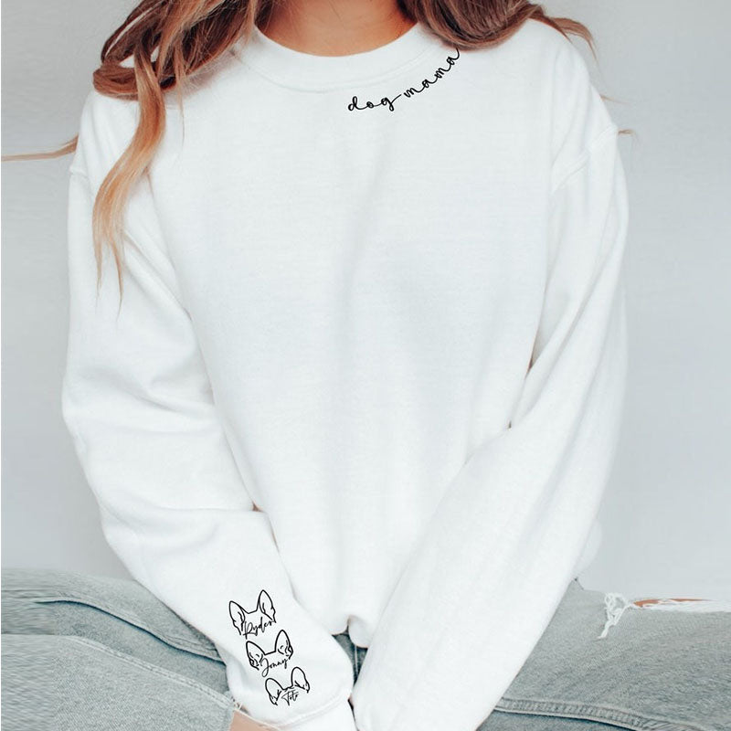 Dog Sweatshirt with Dog Ear and Name on sleeve