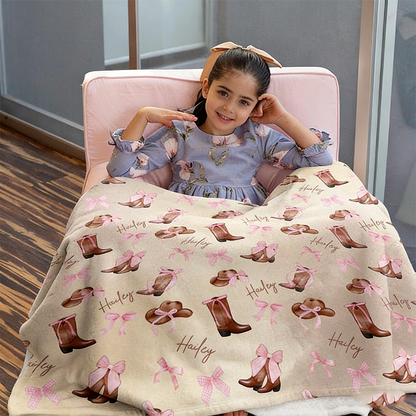 Personalized Cowgirl Baby Blanket
