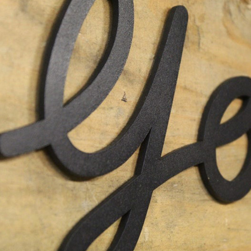 Love you, bye. - Wooden Black Script Sign