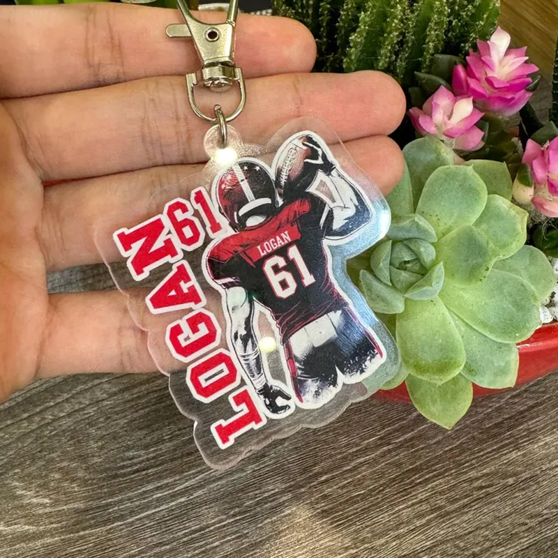 Custom Football Name Bag Tag | Personalized Name Keychain