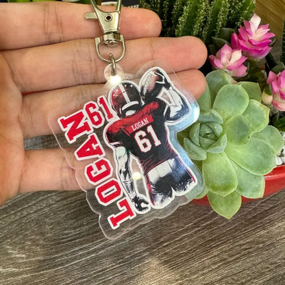 Custom Football Name Bag Tag | Personalized Name Keychain