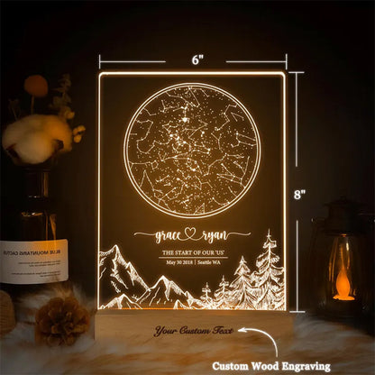 Custom star map by date, Engagement star light