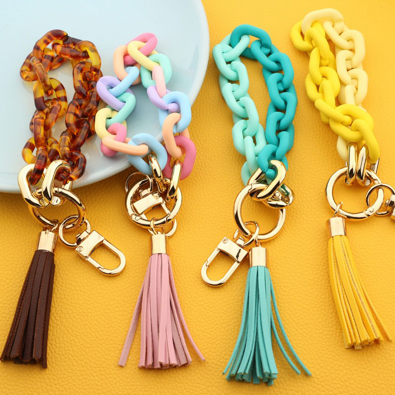 Personalized Chunky Chain Link Wristlet Keychain
