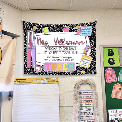 Custom Classroom Decor,  Welcome Teachers Name Classroom Banner, Classroom Tapestry
