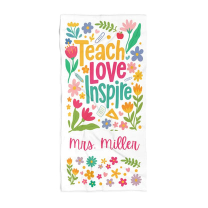 Personalized Teacher Beach Towel, Teacher Appreciation Gift