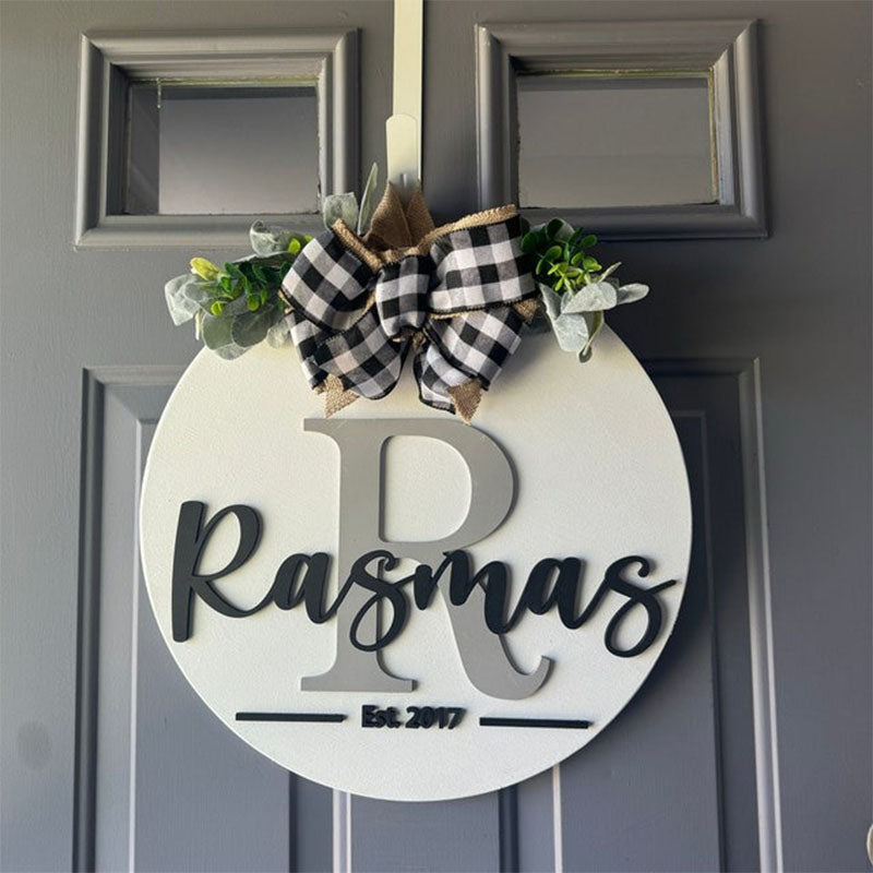 Personalized Door Hanger Front Door Decor
