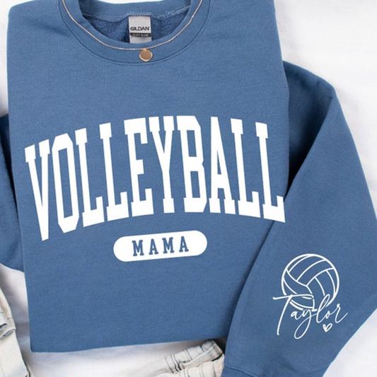 Personalized Volleyball Mama  Trendy Volleyball Mama Sweatshirt Sublimation Design