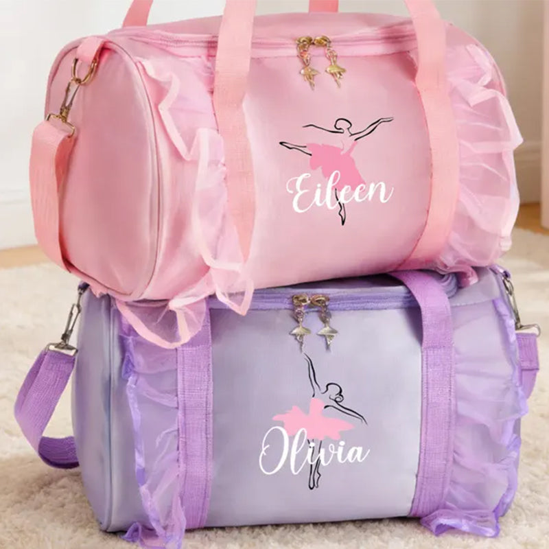 Personalized Ballerina Duffle Bag,Custom Name Gift for Her,Dance School Bag