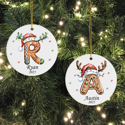 Custom Letter ornament, Personalized Christmas ornament 2025