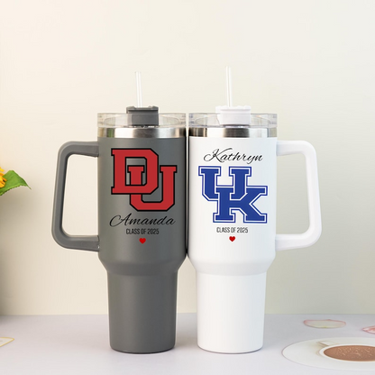 Personalised College Logo Tumbler,Custom University Logo Travel Cup,Graduation Gift