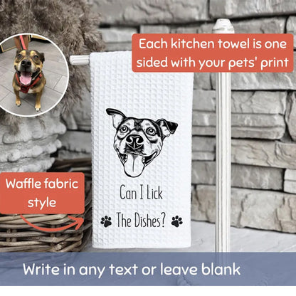 Custom Pet Kitchen Towel Using Pet Photo With Name