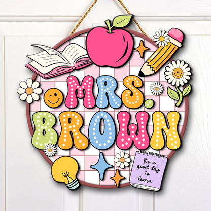 Personalized Teacher Gifts, 3D Teacher Door Sign, Teacher Welcome Sign
