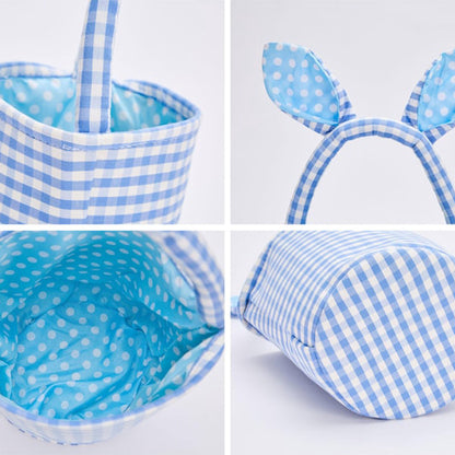 Embroidered Easter Basket Custom Kids Bunny Basket with Name