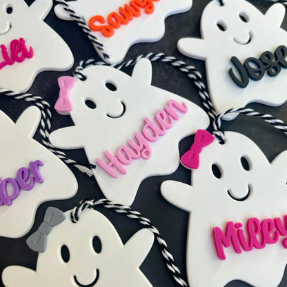 Personalized Ghost Name Tag, Halloween Basket Tag, Boo Basket Tags