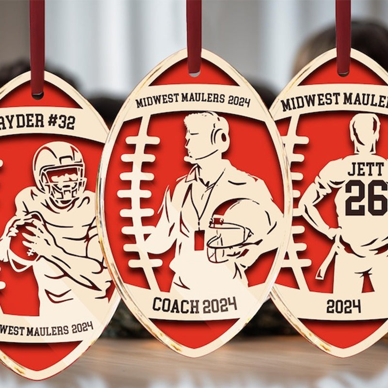 American Football Player Ornament, Football Fan Gift