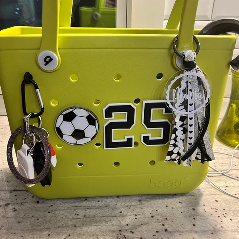 Sports theme Monogram Bogg Bag Charm Tassel