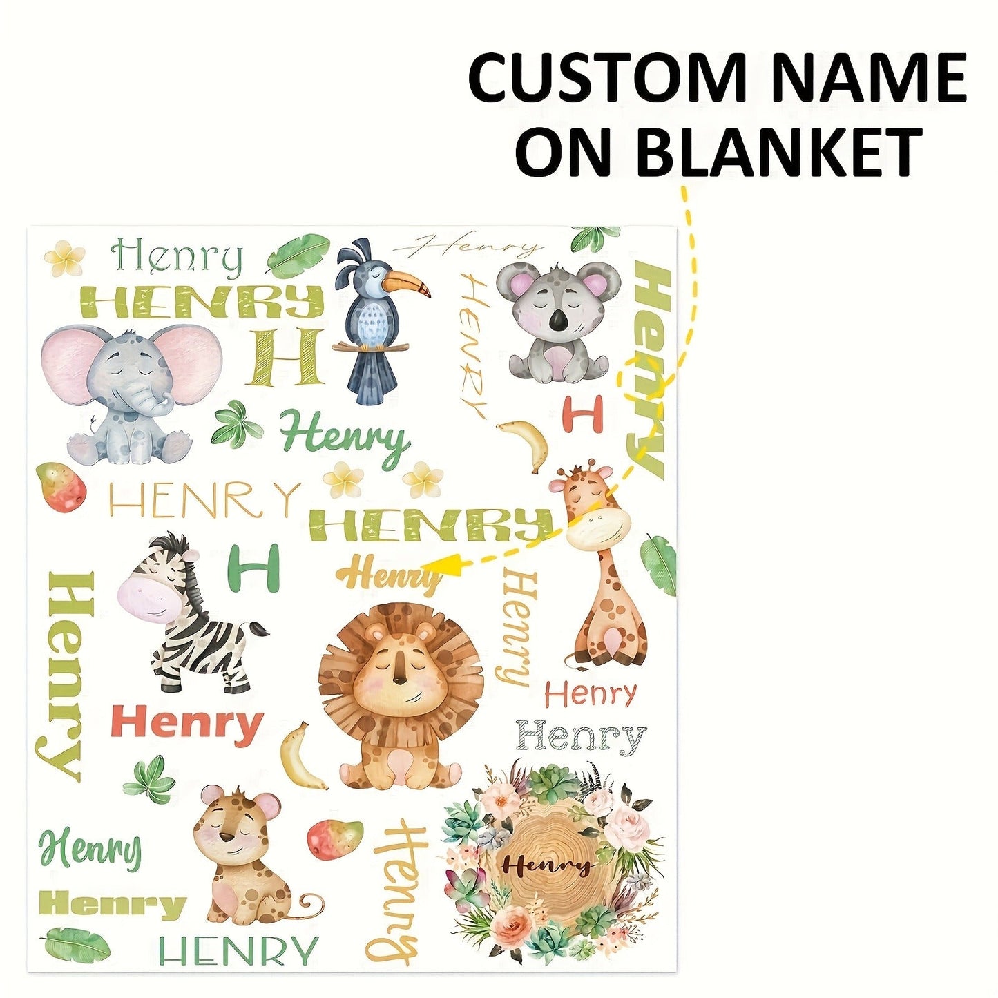 Personalized Flannel Throw Blanket with Custom Name