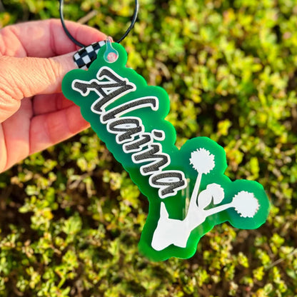 Cheerleader Name Keychain