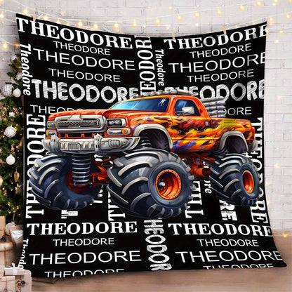 Customizable Monster Truck Flannel Blanket