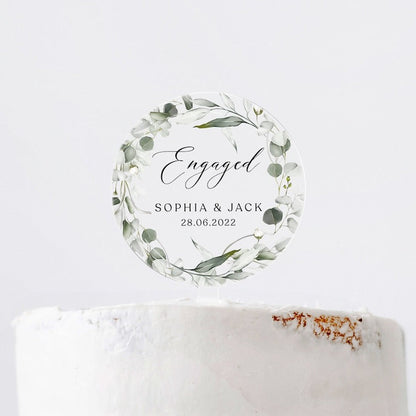 Personalised Engagement Cake Topper, EngagedCake Topper, Special Date Acrylic Cake Topper