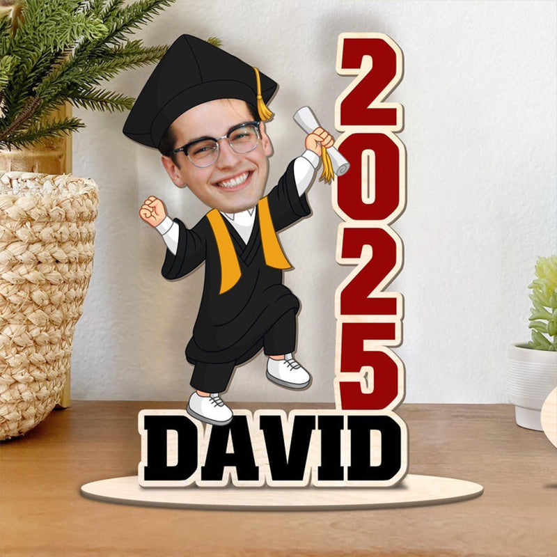 Graduation Gift, Custom Face Photo Graduation Wooden Standing