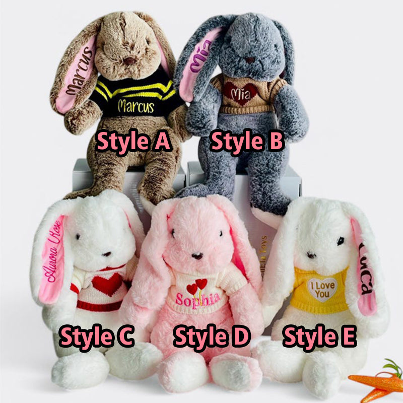 Easter Bunny| Embroidered Bunny Plush| Long Ears Bunny