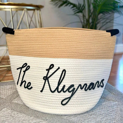 Cotton Woven Rope Personalized Baskets Customized Baby Shower Gift