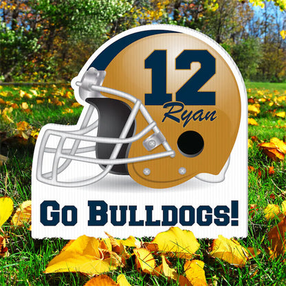 Football Yard Sign Personalized Cheer Squad Sign, Customize Name & Initial, School Colors