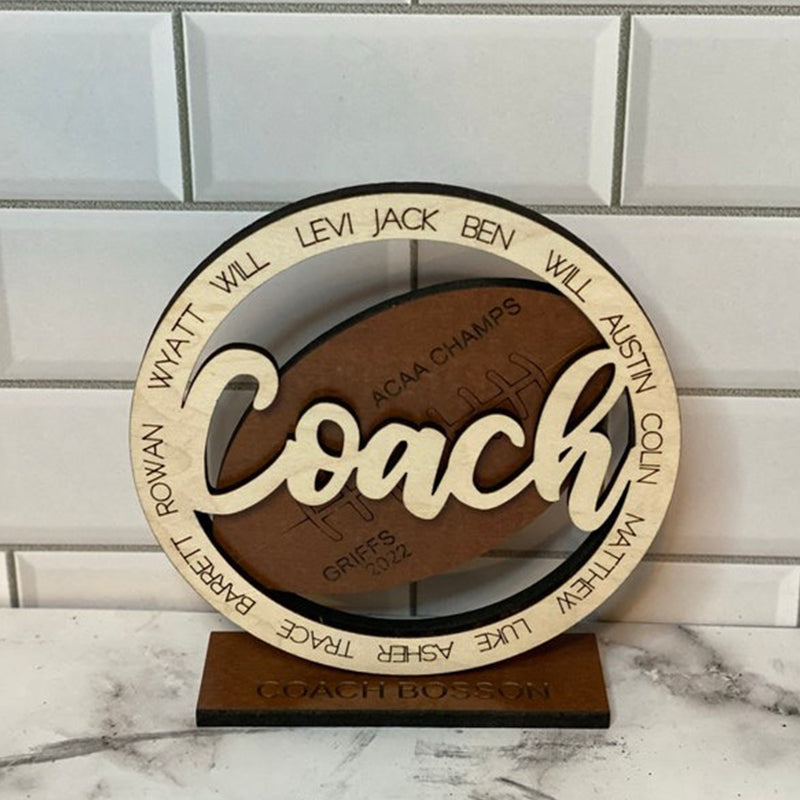 Football Coach Gifts Laser Engraved Personalized Gift Award Plaque