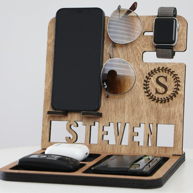 Personalized Book Holder, Custom Book Stand, Personalized Docking Station Men, Gift for Men