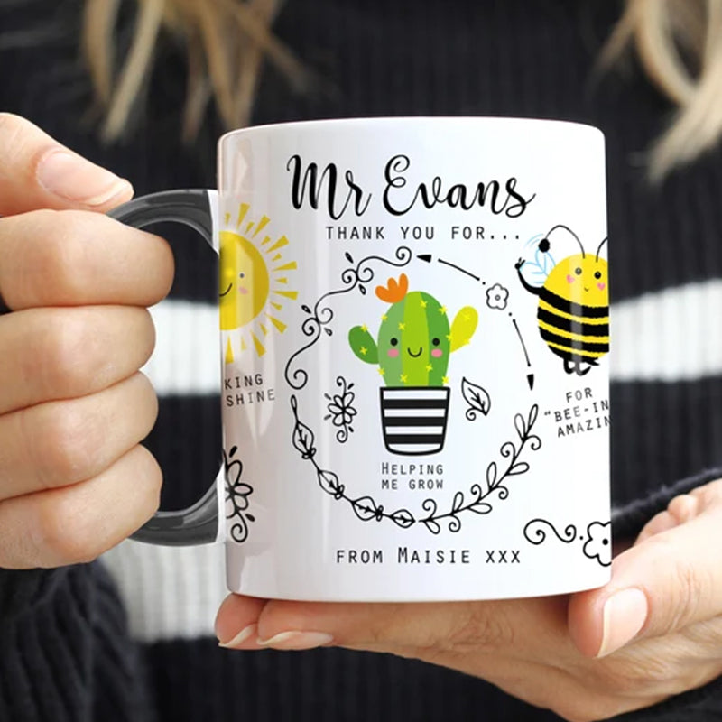 Personalised Teacher Thank You Gift, Teacher Mug With Name