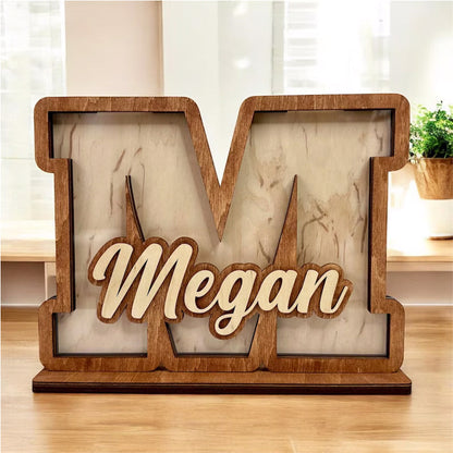 Custom Initial & Name Wooden Decor | Kids Name Piggy Bank