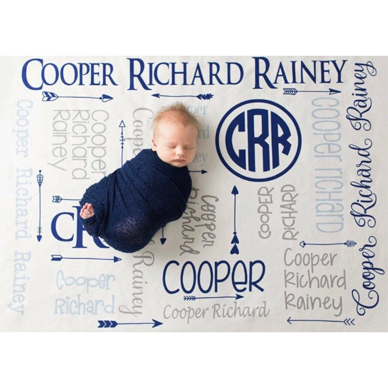 Personalized Boy Blanket - Monogram Boy Blanket