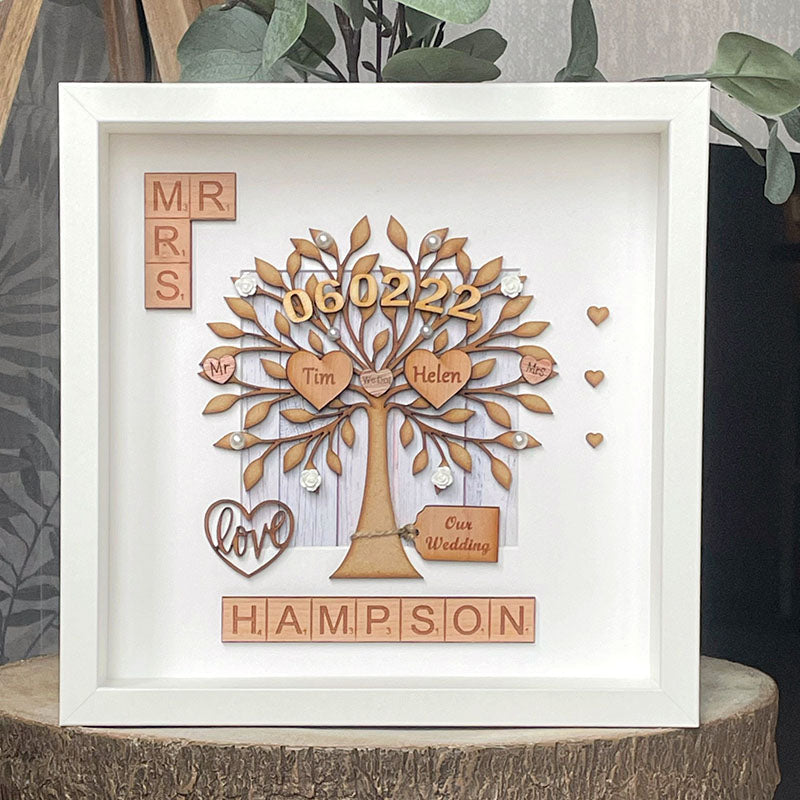 Wedding Gift. Unique Wedding Gift For Couples. Engraved Names. Mr & Mrs Wedding Anniversary Gift. Handmade Keepsake